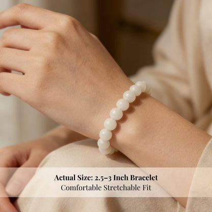 White Agate Stone Bracelet - plusvalueindia