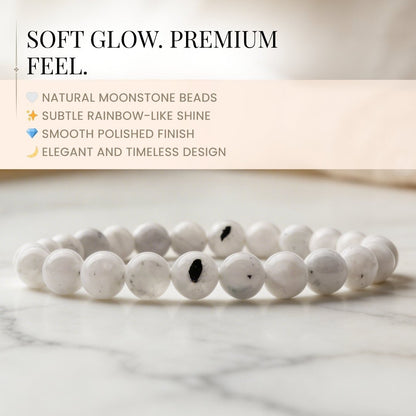 White Rainbow Moonstone Bracelet - plusvalueindia