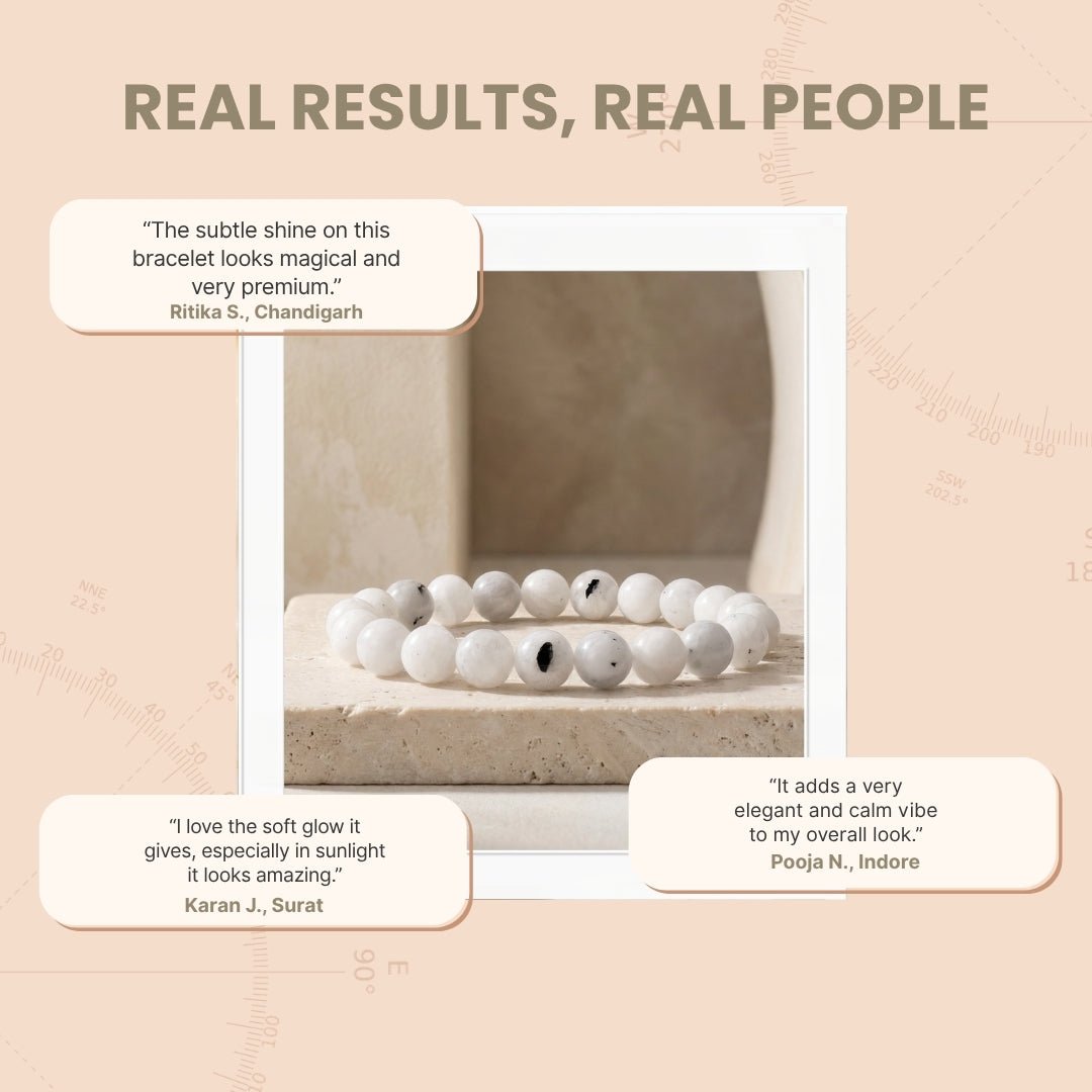 White Rainbow Moonstone Bracelet - plusvalueindia