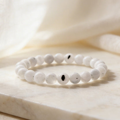 White Rainbow Moonstone Bracelet - plusvalueindia