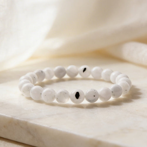 White Rainbow Moonstone Bracelet - plusvalueindia