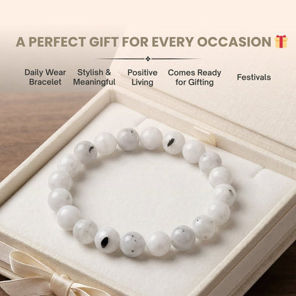 White Rainbow Moonstone Bracelet - plusvalueindia