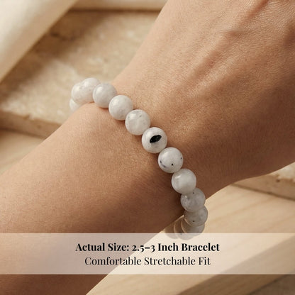 White Rainbow Moonstone Bracelet - plusvalueindia