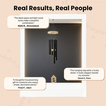 Model 402-K 6-pipe metal wind chime arranged neatly in protective packaging box with anti-tangle wrapping