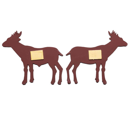 wooden deer pair fengshui
