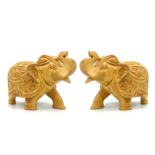 wooden elephant vastu feng shui statue