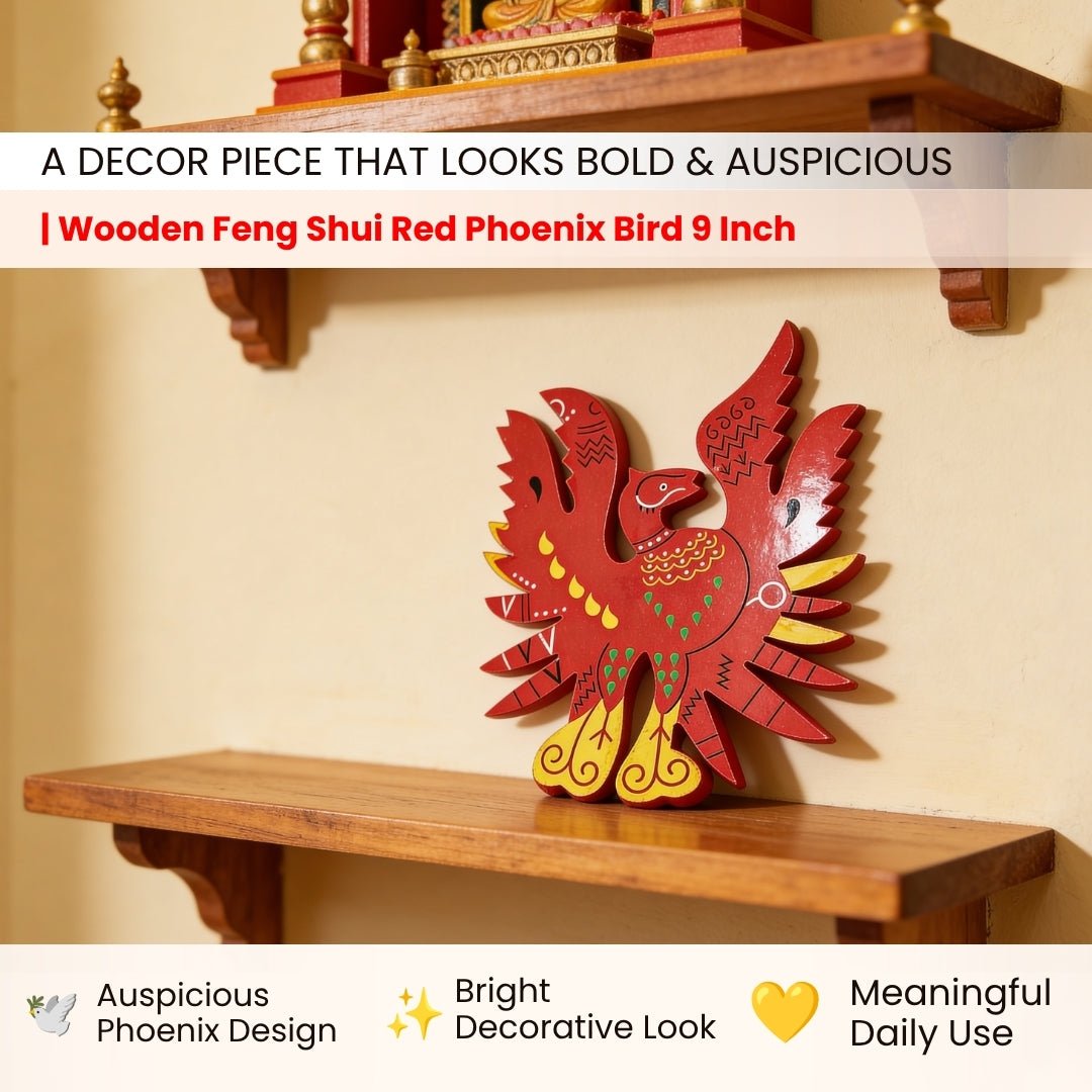 Feng Shui Red Phoenix Bird for Name, Fame, Reputation & Recognition on South Wall of Home/Office - plusvalueindia