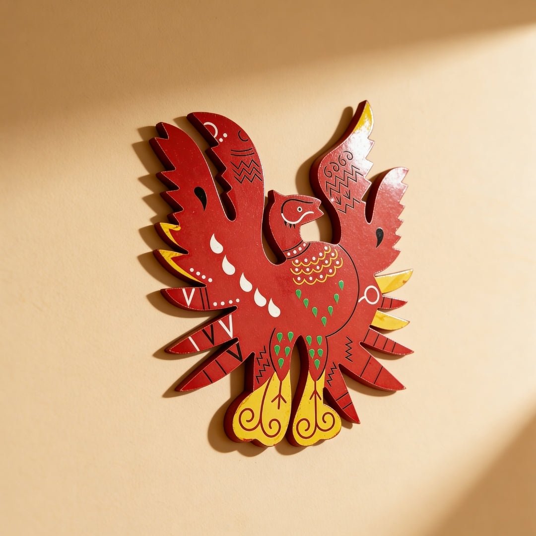 Feng Shui Red Phoenix Bird for Name, Fame, Reputation & Recognition on South Wall of Home/Office - plusvalueindia