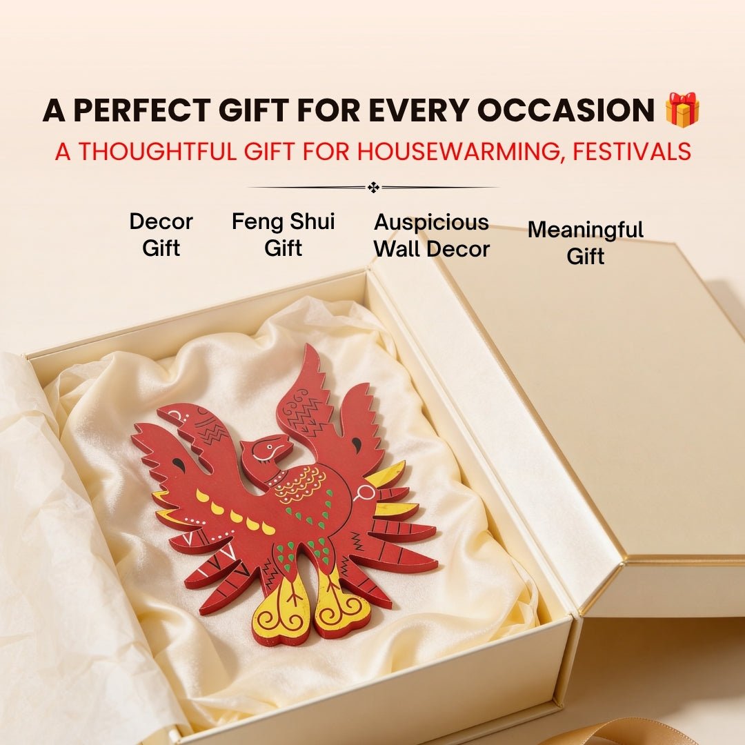 Feng Shui Red Phoenix Bird for Name, Fame, Reputation & Recognition on South Wall of Home/Office - plusvalueindia