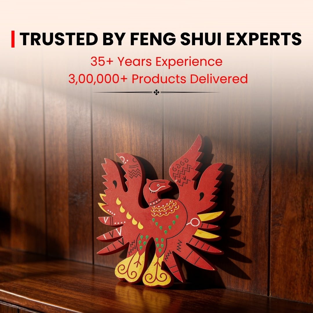 Feng Shui Red Phoenix Bird for Name, Fame, Reputation & Recognition on South Wall of Home/Office - plusvalueindia