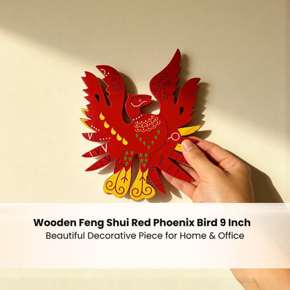 Feng Shui Red Phoenix Bird for Name, Fame, Reputation & Recognition on South Wall of Home/Office - plusvalueindia