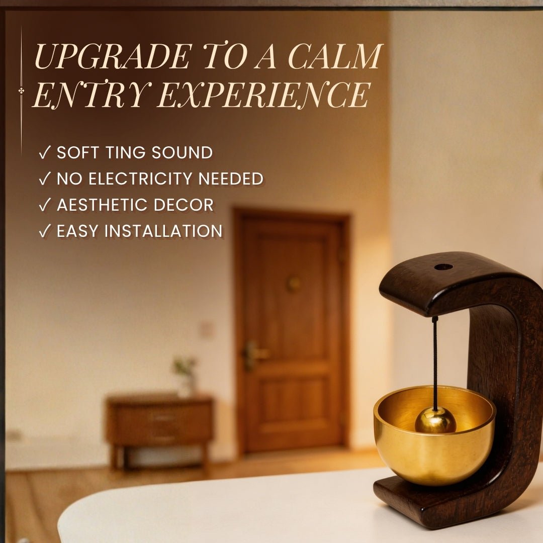 Magnetic Door Bell with Brass Chime in brass finish, made in India
