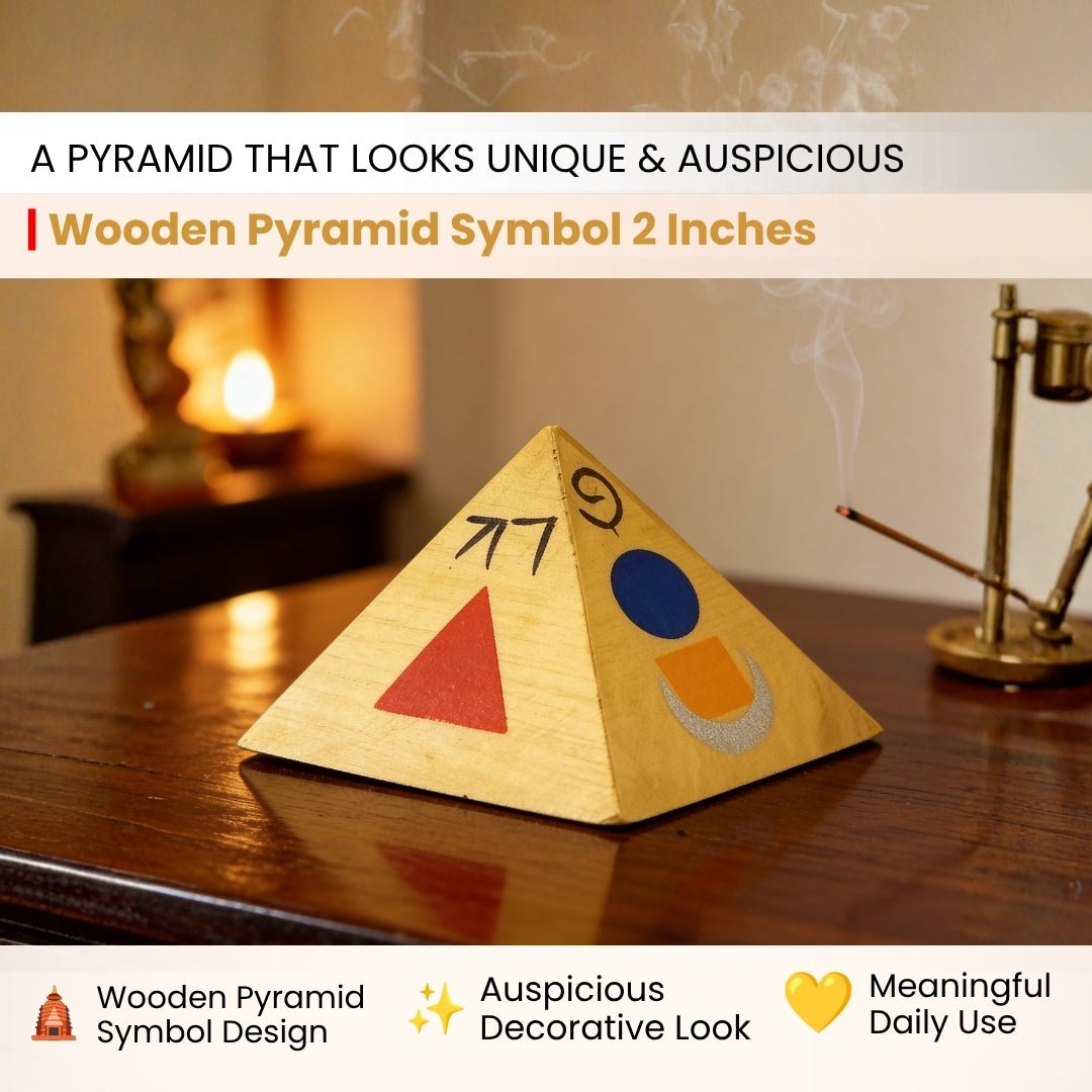 Vastu Wooden Pyramid Symbol [2 Inches] (Set of 3 Pyramids) - plusvalueindia