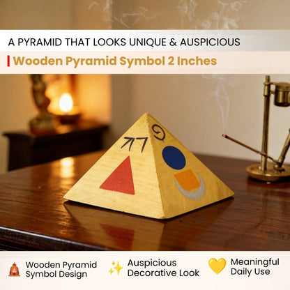Vastu Wooden Pyramid Symbol [2 Inches] (Set of 3 Pyramids) - plusvalueindia