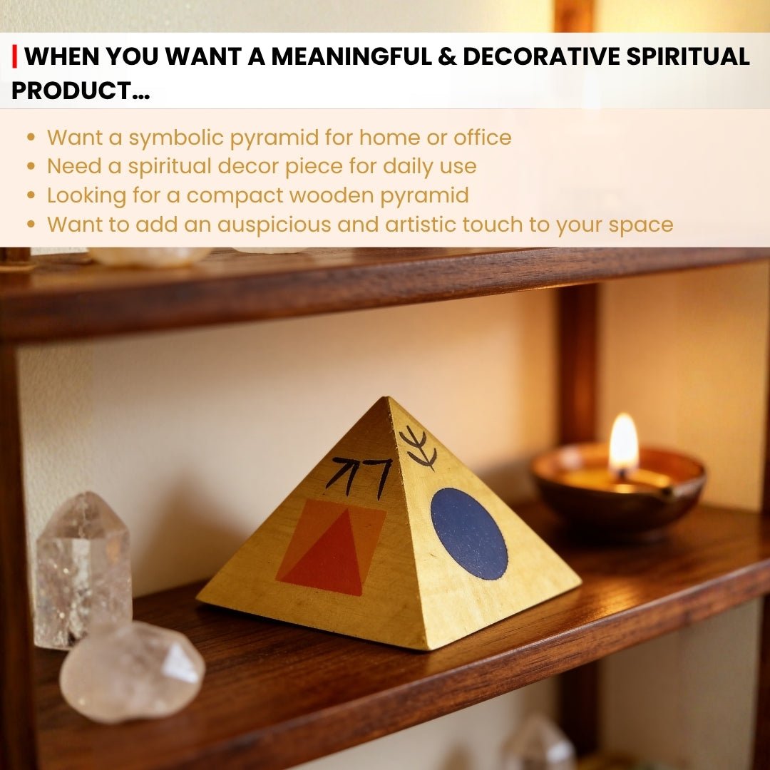 Vastu Wooden Pyramid Symbol [2 Inches] (Set of 3 Pyramids) - plusvalueindia