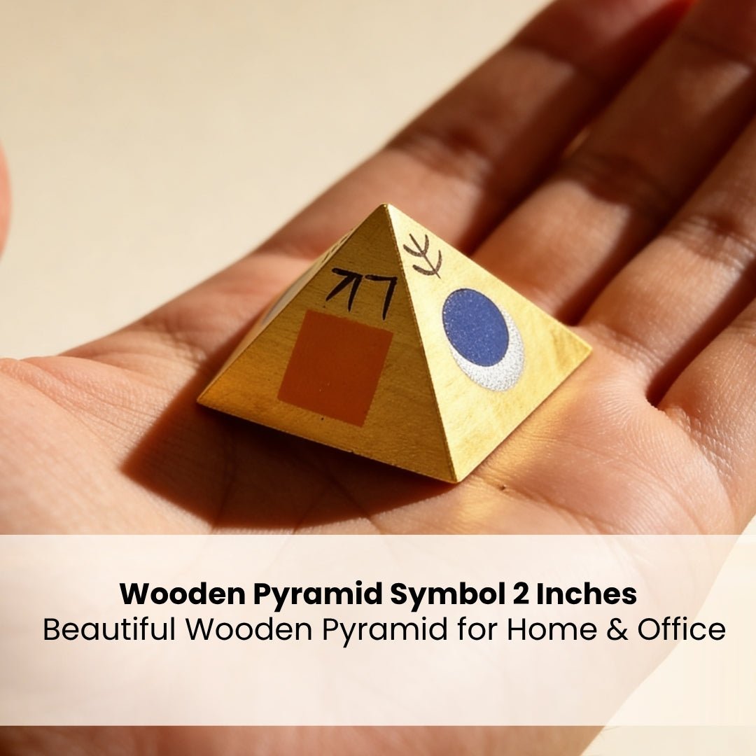 Vastu Wooden Pyramid Symbol [2 Inches] (Set of 3 Pyramids) - plusvalueindia