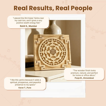 Wooden Sriparni Shriparni Savan Shri Kuber Yantra for pooja ghar and home decor