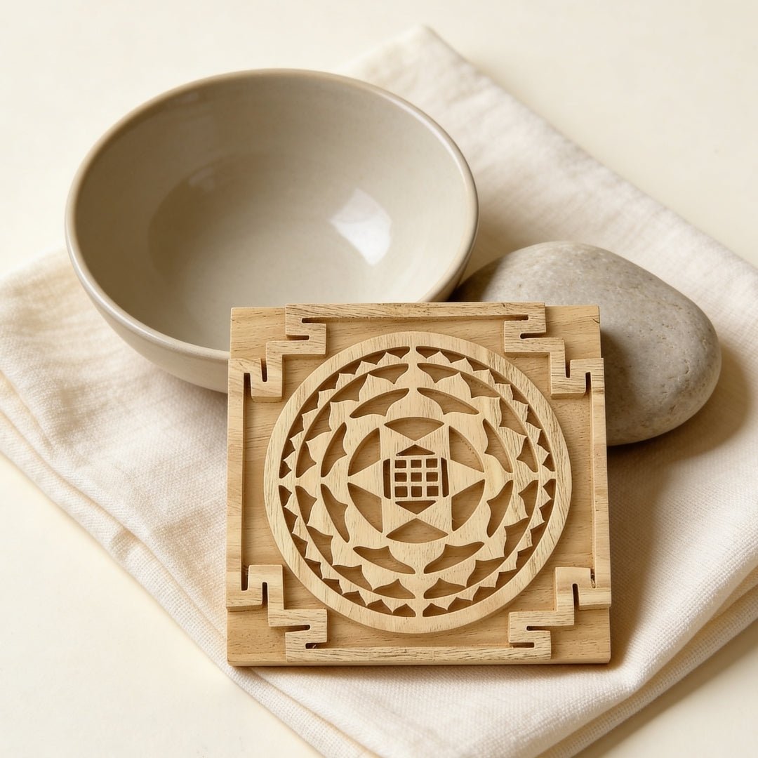 Wooden Sriparni Shriparni Savan Shri Kuber Yantra for wealth & prosperity