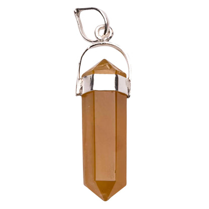 yellow agate pencil pendant