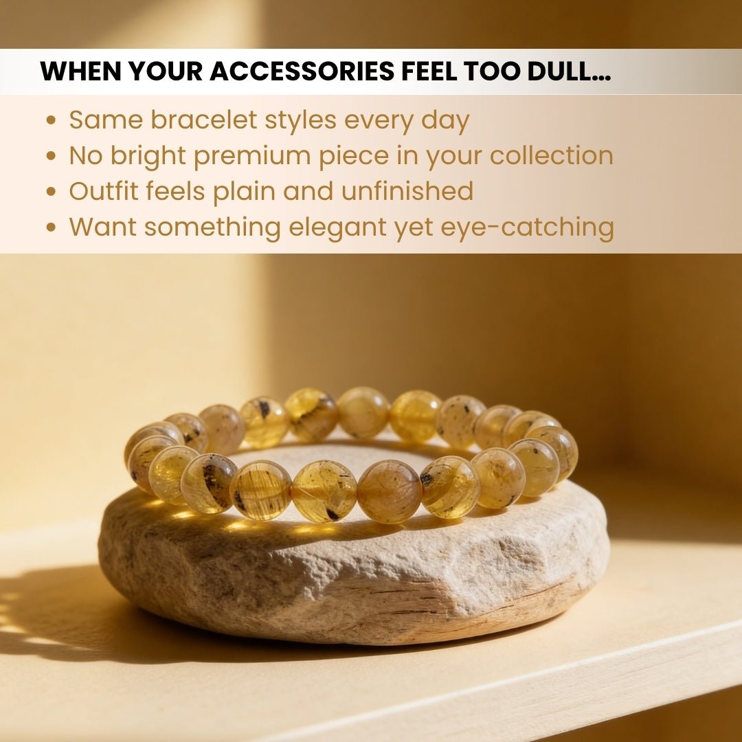Yellow Apatite Bracelet - 8mm Beads - plusvalueindia