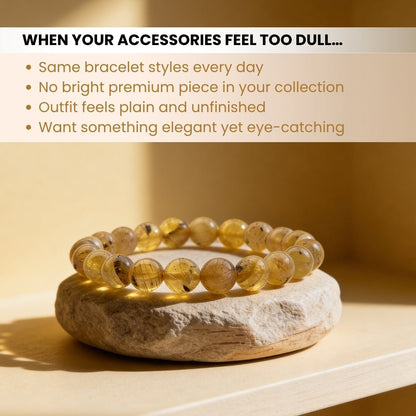 Yellow Apatite Bracelet - 8mm Beads - plusvalueindia