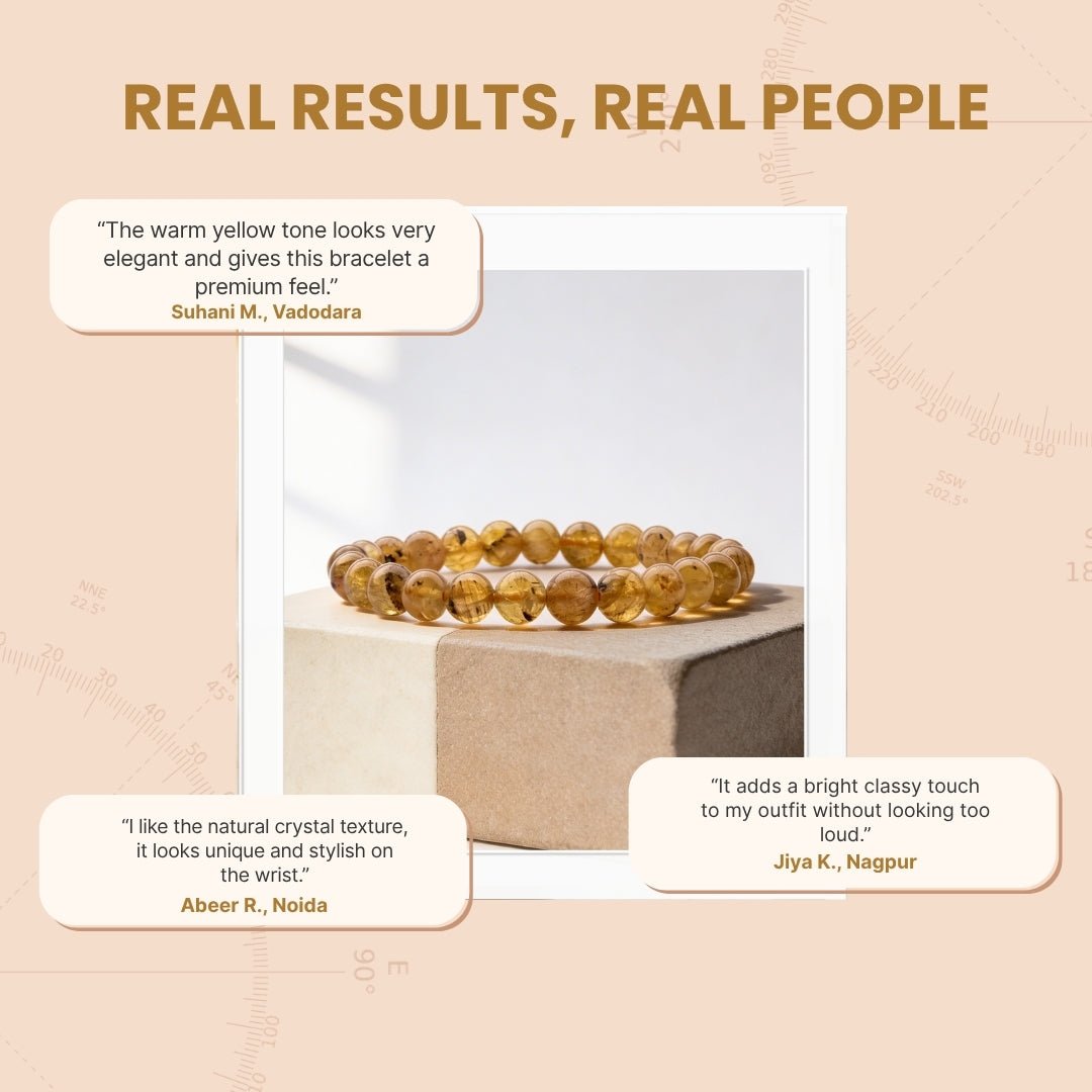 Yellow Apatite Bracelet - 8mm Beads - plusvalueindia