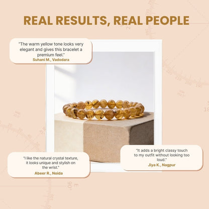 Yellow Apatite Bracelet - 8mm Beads - plusvalueindia
