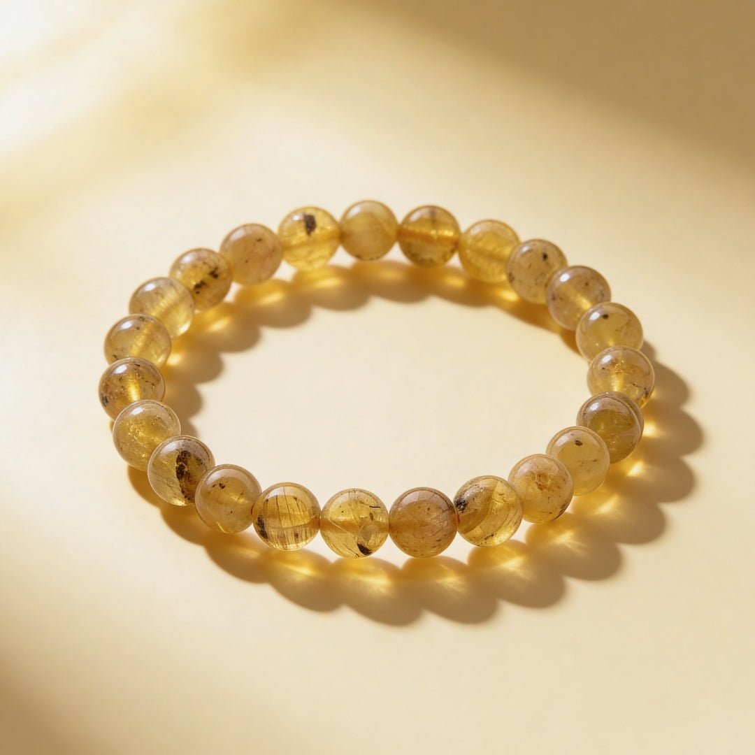 Yellow Apatite Bracelet - 8mm Beads - plusvalueindia