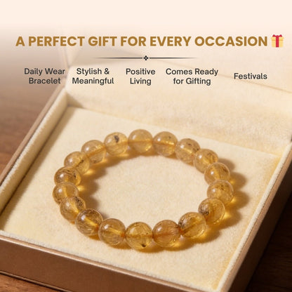 Yellow Apatite Bracelet - 8mm Beads - plusvalueindia