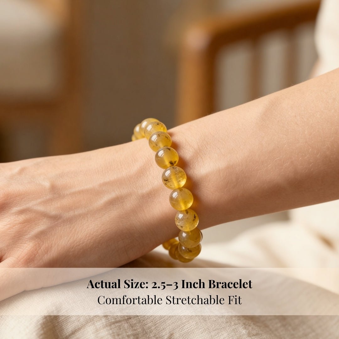 Yellow Apatite Bracelet - 8mm Beads - plusvalueindia