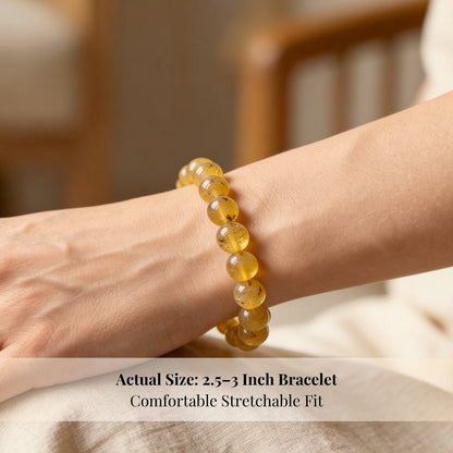 Yellow Apatite Bracelet - 8mm Beads - plusvalueindia