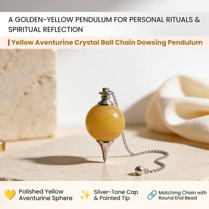 Close-up of polished Yellow Aventurine sphere displaying warm golden-honey tones and subtle sparkling mica inclusions