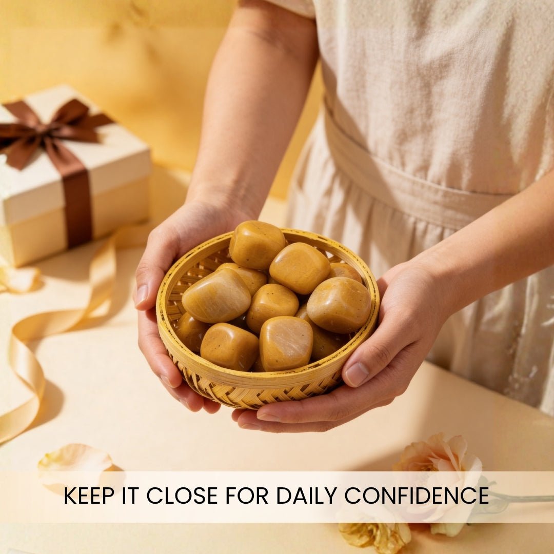 Yellow Aventurine Tumbled Stone Pebbles - plusvalueindia