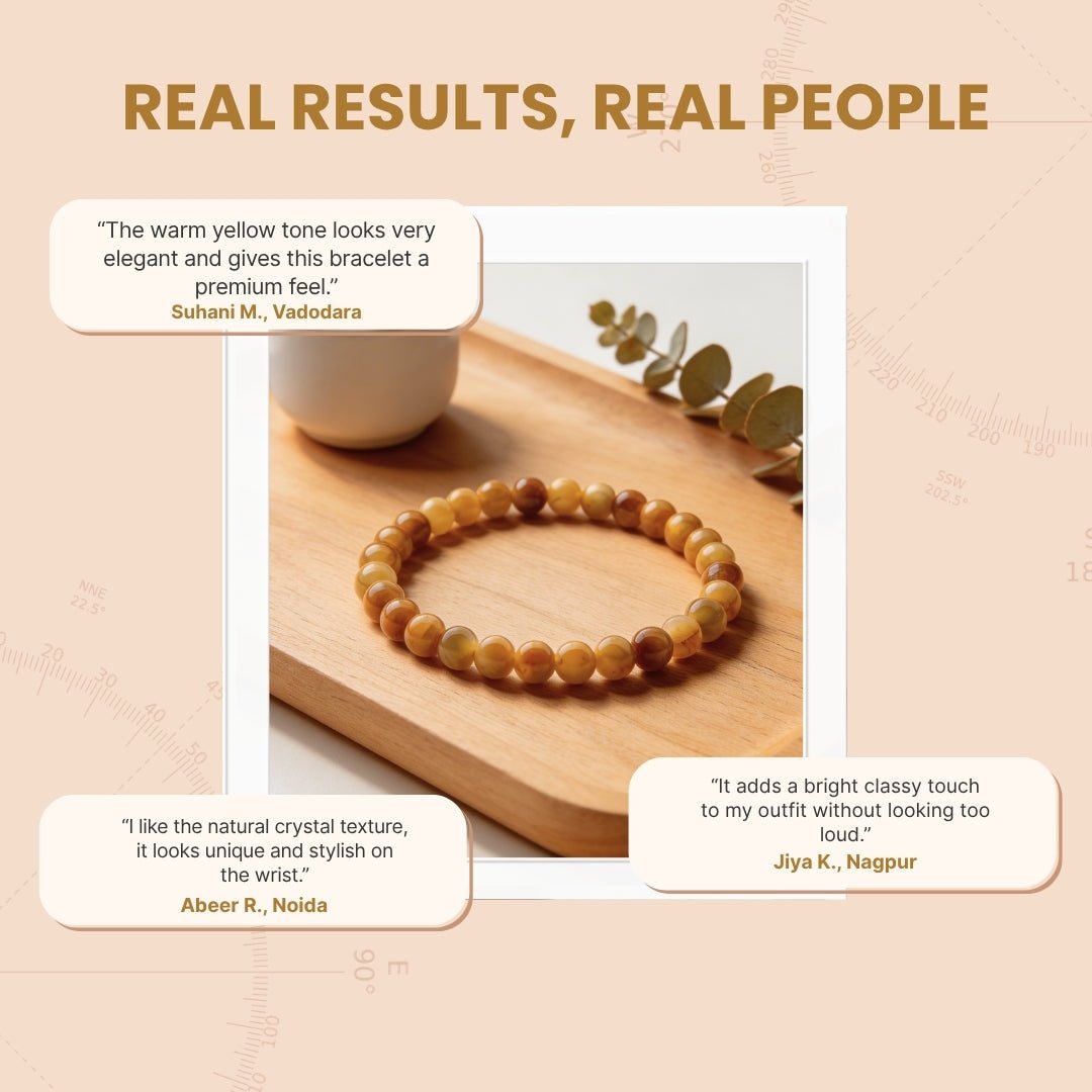 Yellow Cat's Eye Stone Bracelet - plusvalueindia