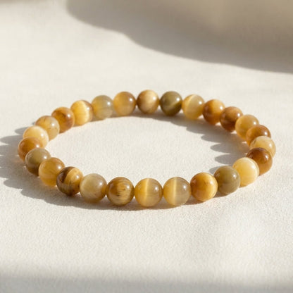 Yellow Cat's Eye Stone Bracelet - plusvalueindia