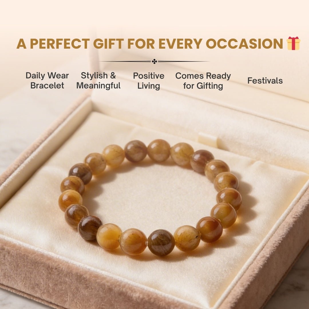 Yellow Cat's Eye Stone Bracelet - plusvalueindia