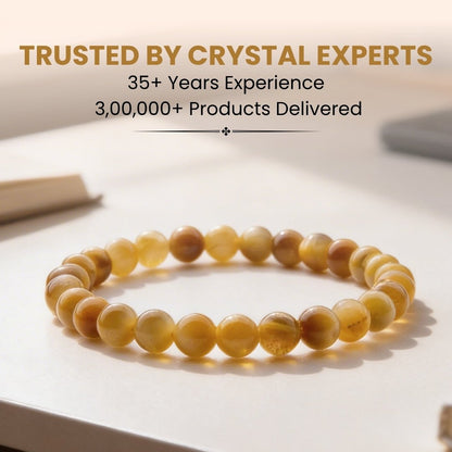 Yellow Cat's Eye Stone Bracelet - plusvalueindia