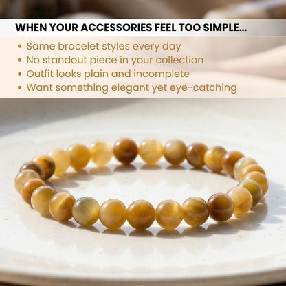 Yellow Cat's Eye Stone Bracelet - plusvalueindia