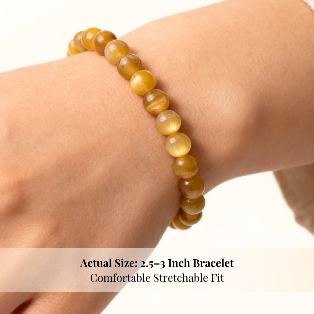 Yellow Cat's Eye Stone Bracelet - plusvalueindia