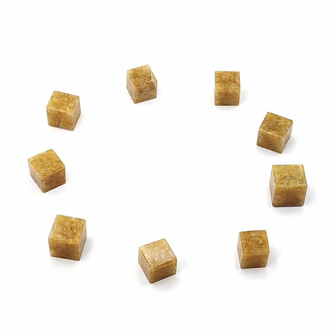 yellow citrine stone crystal cube