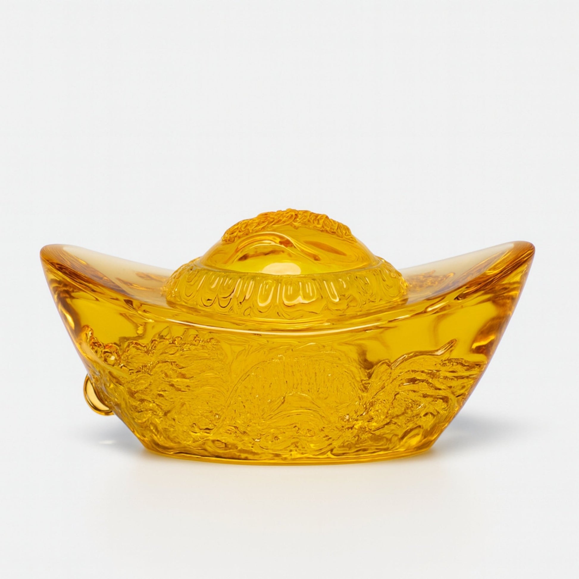 Feng Shui Yellow Crystal Ingot for Wealth & Good Luck | Chinese Yuan Bao Money Showpiece | Cute Golden Prosperity Figurine for Home Decor, Office Desk & Cash Drawer Gift - plusvalueindia