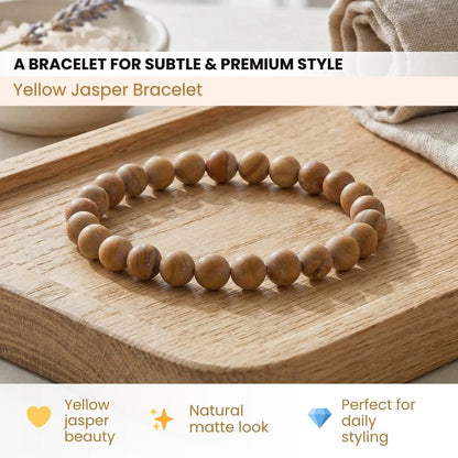 Yellow Jasper Bracelet Healing Crystal Self Confidence - plusvalueindia