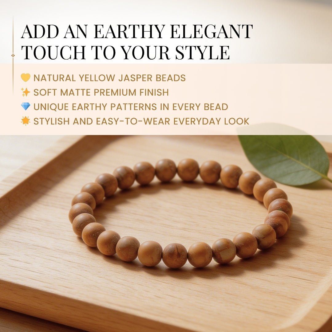 Yellow Jasper Bracelet Healing Crystal Self Confidence - plusvalueindia