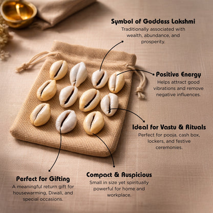Lakshami Kaudi - Yellow Kaudi Peeli Cowrie Vastu Shastra Remedies for Daily Pooja - plusvalueindia