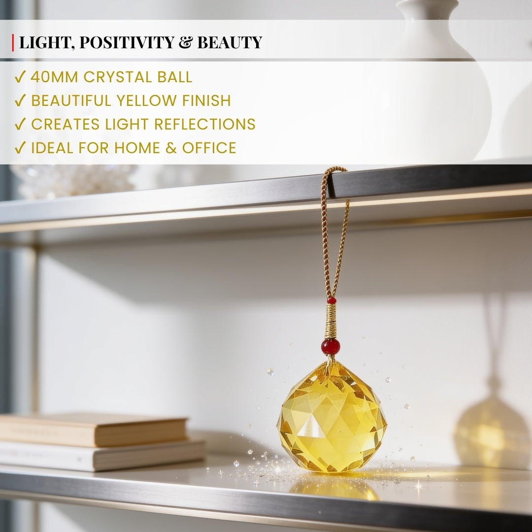yellow Swarovski crystal ball measuring 40 mm in diameter
