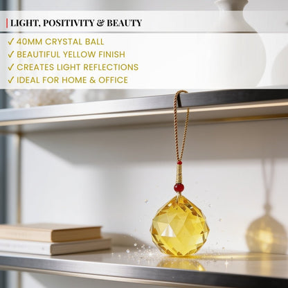 yellow Swarovski crystal ball measuring 40 mm in diameter