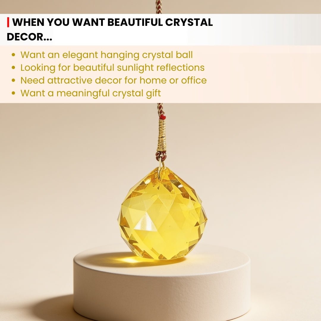 top hanging attachment on the yellow crystal ball suncatcher