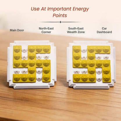 Yellow Swastik Pyramid 2.5'' Pair Vastu Remedies - plusvalueindia
