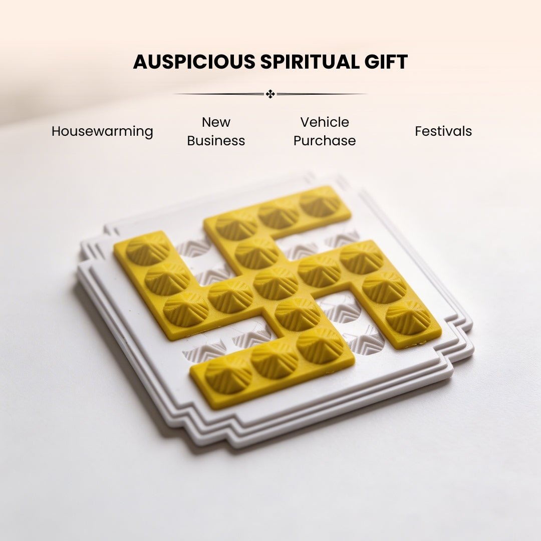 Yellow Swastik Pyramid 2.5'' Pair Vastu Remedies - plusvalueindia