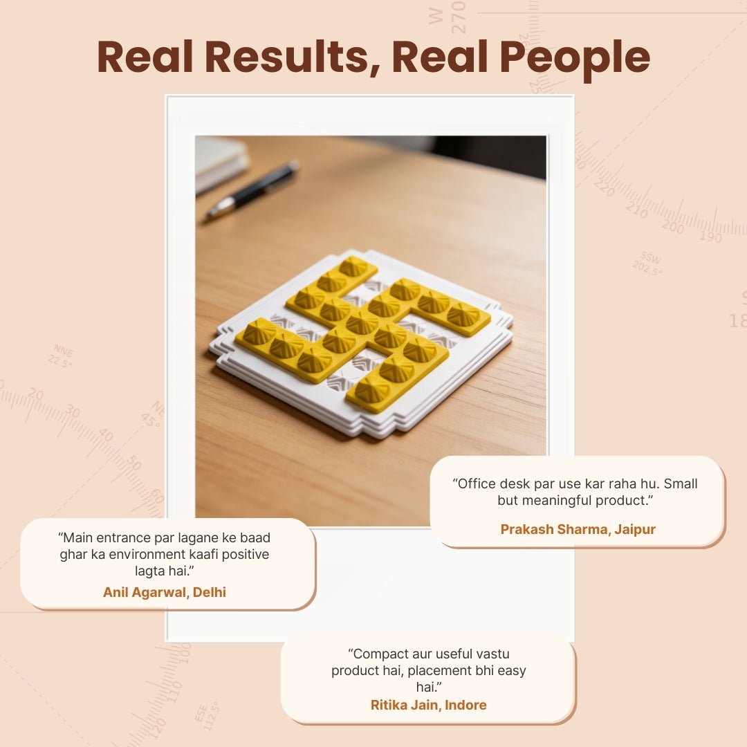 Yellow Swastik Pyramid 2.5'' Pair Vastu Remedies - plusvalueindia